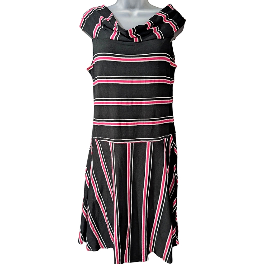 Vintage La Belle Striped Drop Waist Dress